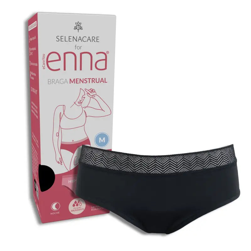 Enna Menstrual Panty Modern Hipster Night - Heavy Flow, Taille M, Noir