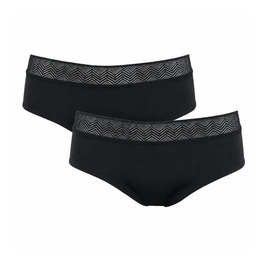 Enna Menstrual Panty Modern Hipster Night - Heavy Flow, Size M, Black, Pack 2 Units