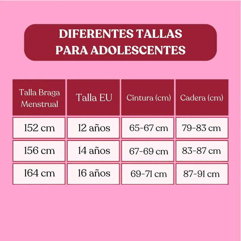 Enna Menstrual Panty Teens Hipster - Medium Flow, 164 Cm, Black