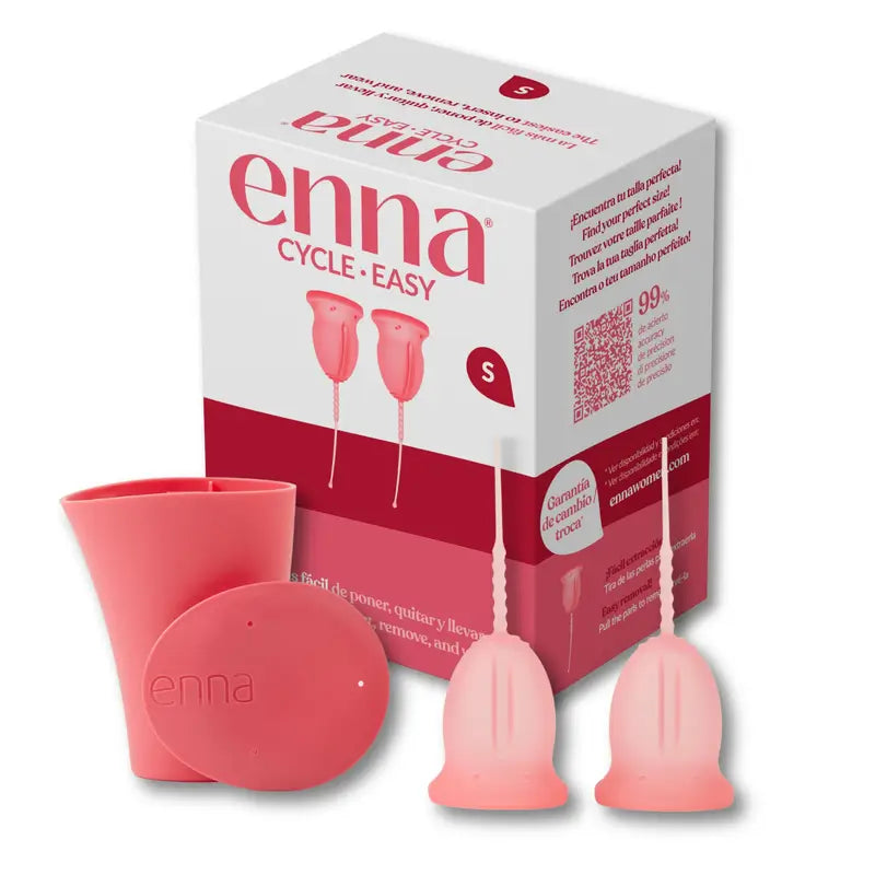 Enna Cycle Easy Menstrual Cup Size S, 2 Cups + Sterilised Case