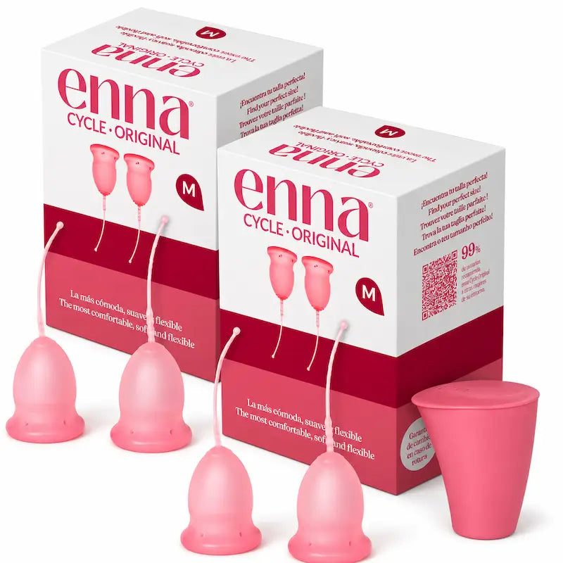 Enna Cycle Original Menstrual Cup Without Applicator, Size M, Pack 2 Units