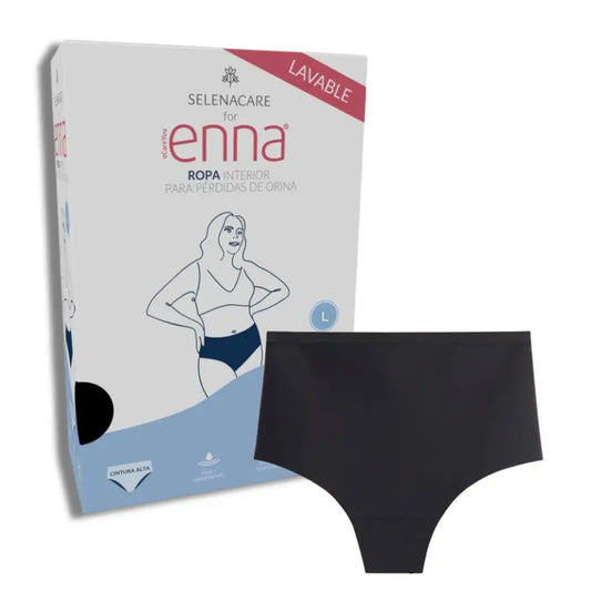 Enna Incontinence Femmes Taille Haute 40 Ml Absorption, Taille L, Noir