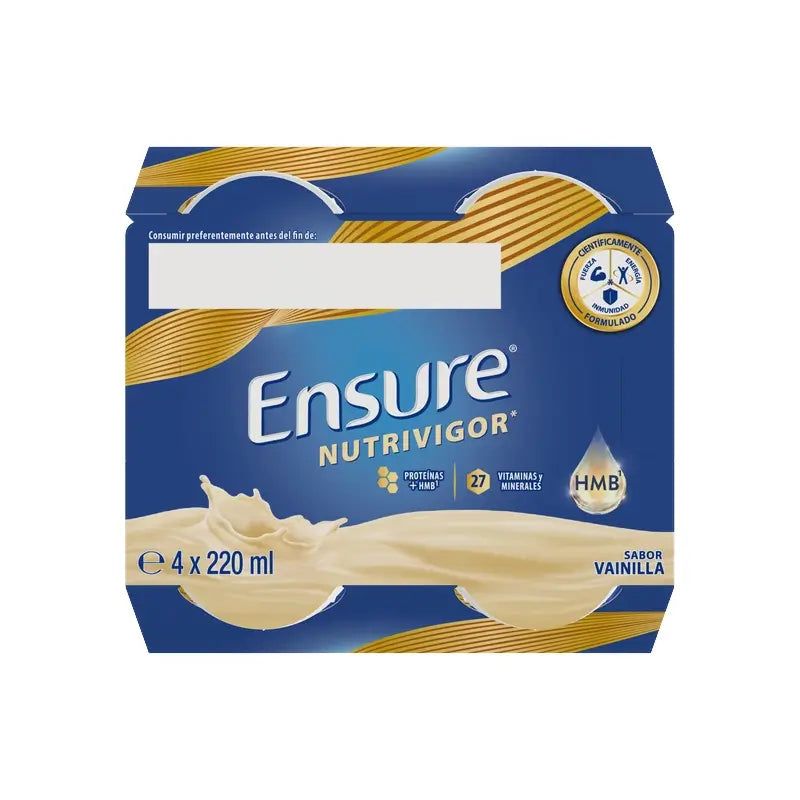 Ensure Nutrivigor Vanilla Milkshake Adultes, 4 bouteilles x 220 ml