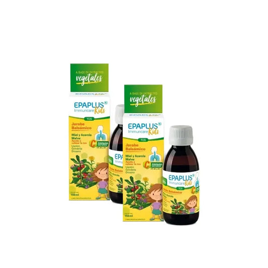 Epaplus Immuncare Sirop contre la toux pour enfants, saveur framboise, 150 ml, lot de 2