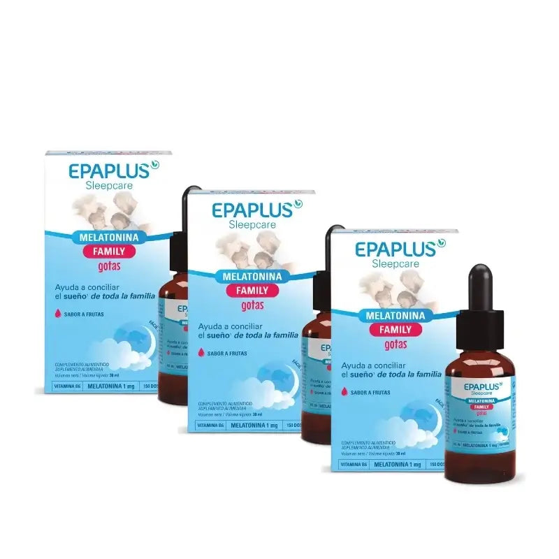 Epaplus Sleepcare Mélatonine en gouttes, 30 ml, lot de 3