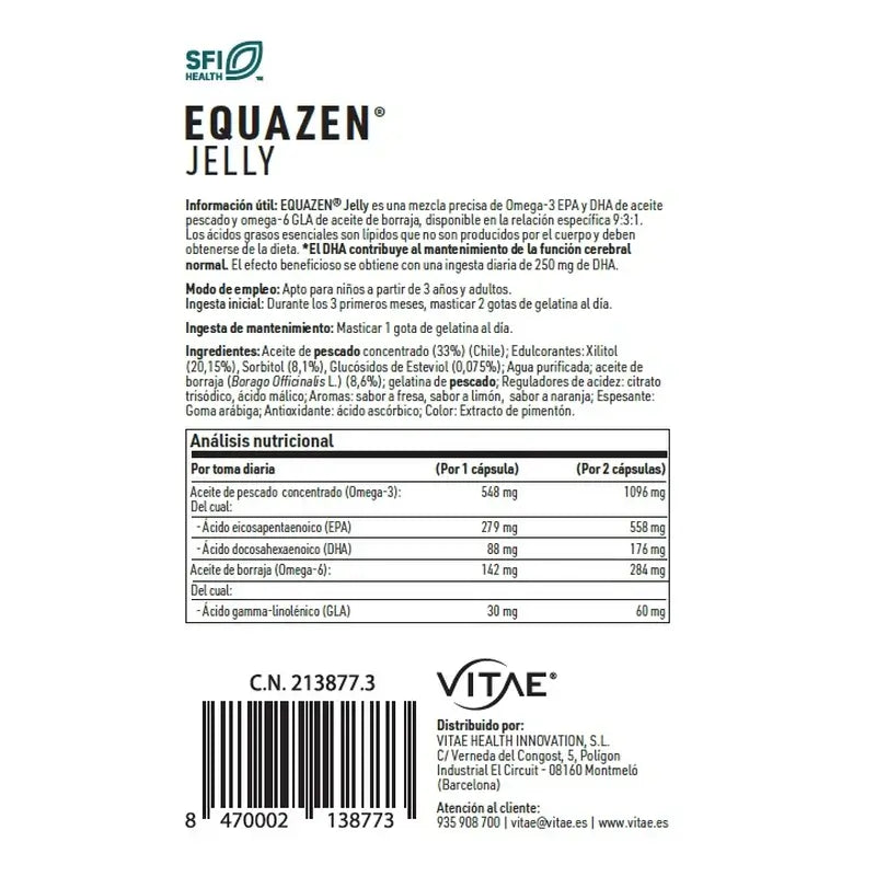 Equazen Jelly 60 gélules - Oméga-3 et oméga-6 en gélules à croquer