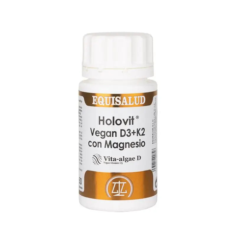Equisalud Holovit Vegan D3+K2 With Magnesium , 50 capsules