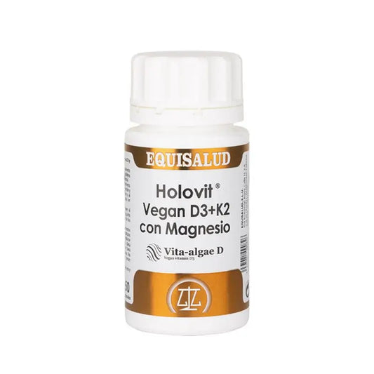 Equisalud Holovit Vegan D3+K2 With Magnesium , 50 capsules