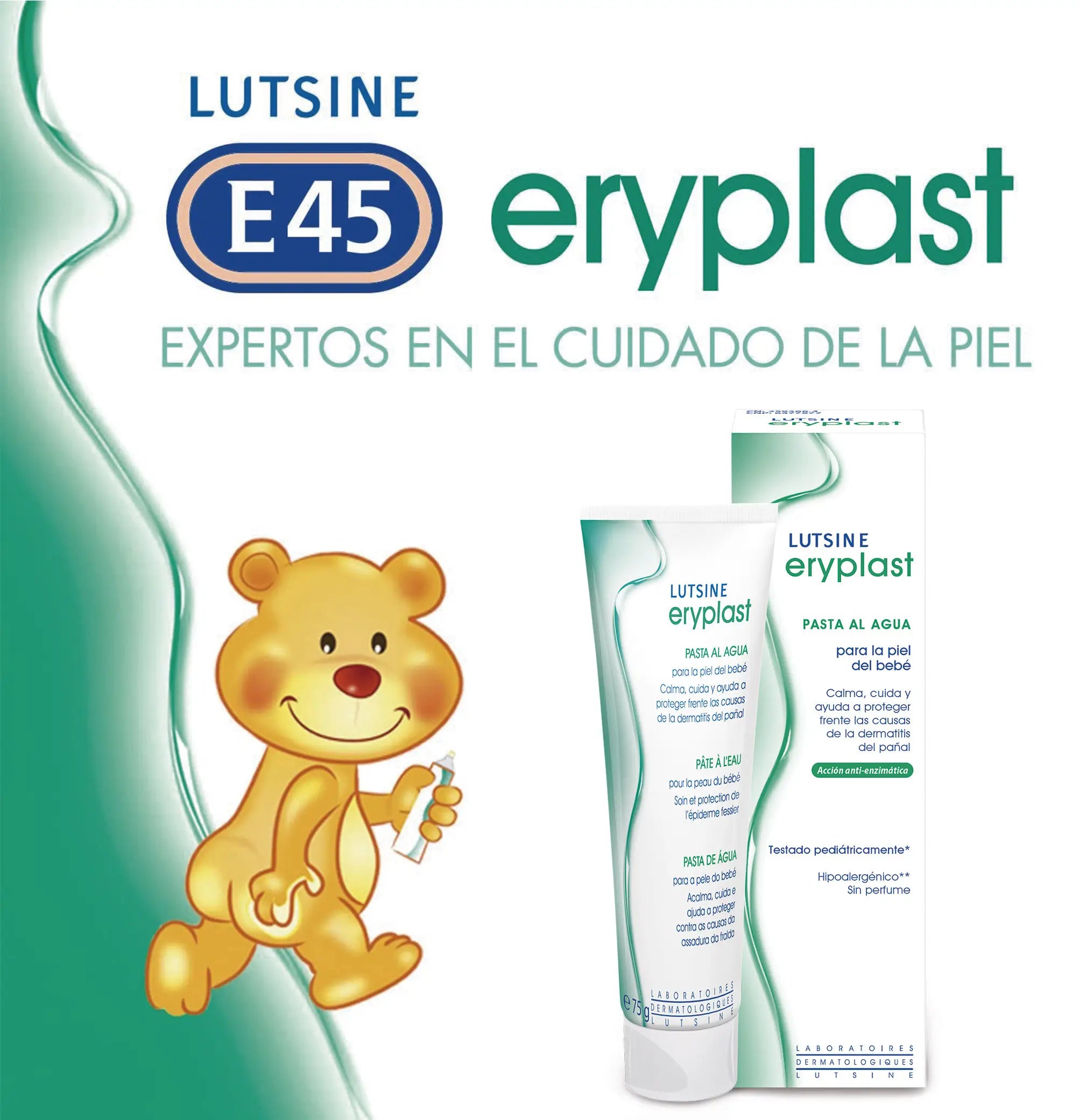 Eryplast Lutsine E45 Crème pour le change de bébé à base d'eau 2X125 gr