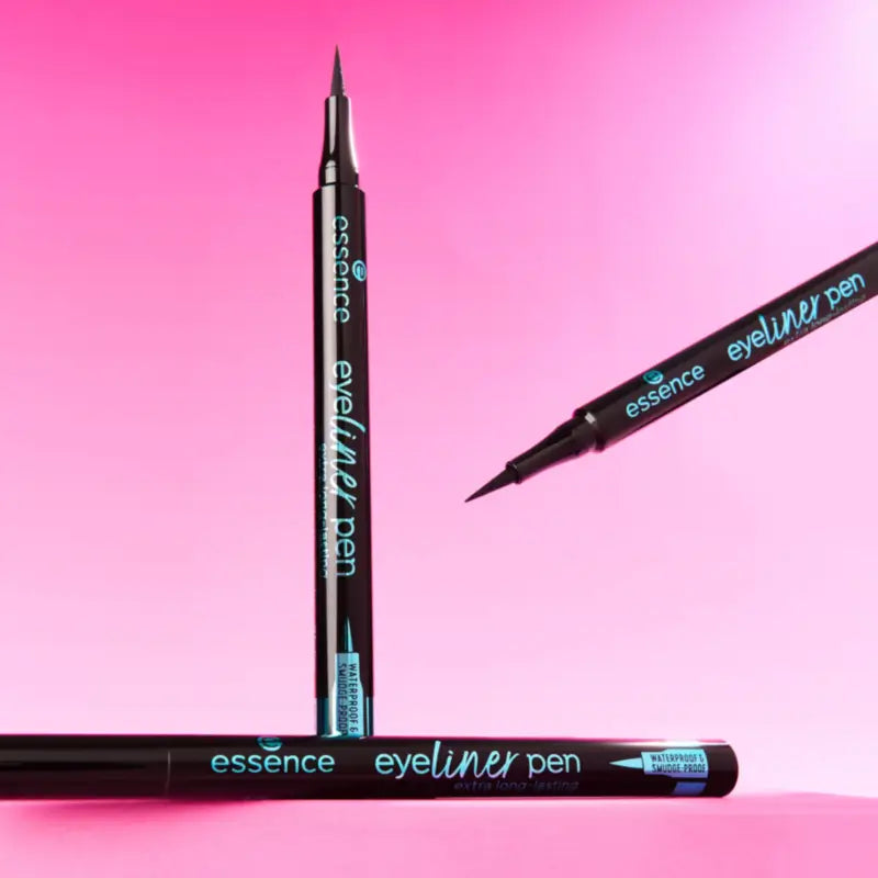 Essence Eyeliner en stylo longue tenue, waterproof et anti-bavures 01, 1,2 ml