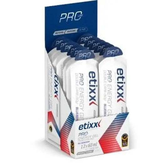 Etixx Double Carb Energy Blueberry Gel 12Udsx60Ml.