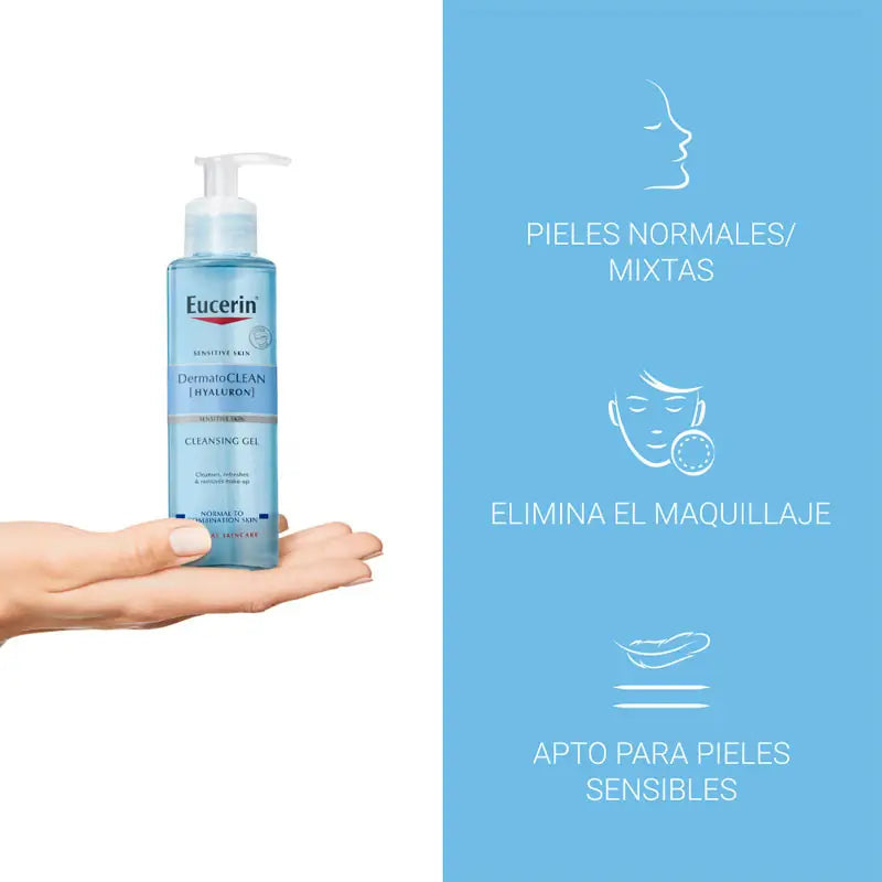 Eucerin DermatoCLEAN Hyaluron Gel nettoyant pour le visage, 200 ml