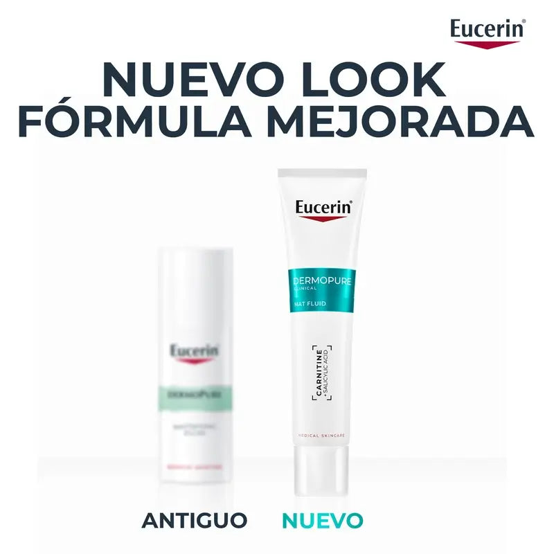 Eucerin Dermopure Fluide hydratant matifiant pour le visage, 50 ml