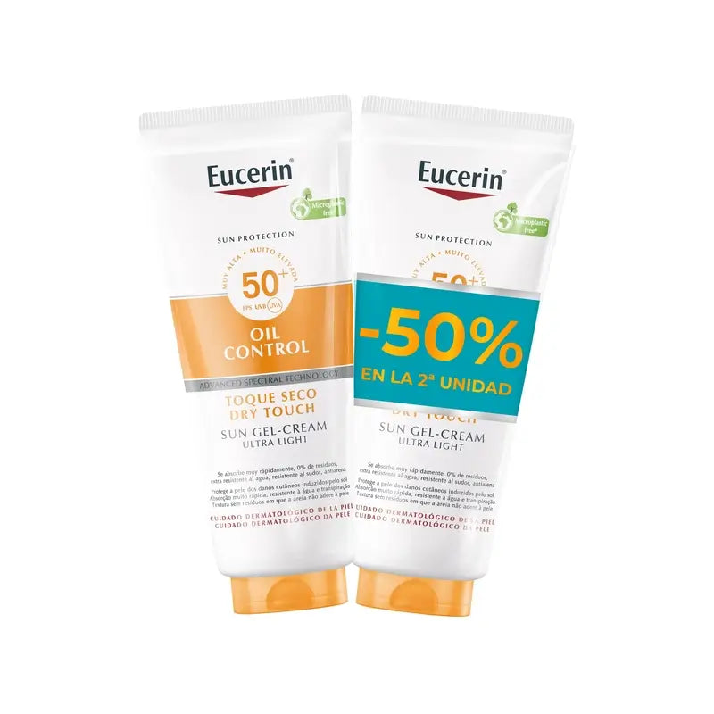 Eucerin Duplo Sun Body Oil Control Dry Touch Gel Cream Fps 50+, 2X200 Ml