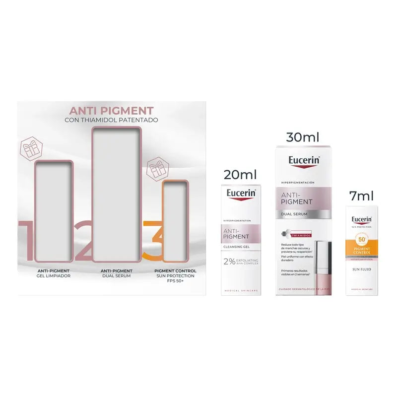 Eucerin Pack Anti-Pigment - Double Sérum, 30 Ml + Mini Gel Nettoyant 20 Ml + Mini Crème Solaire 7Ml
