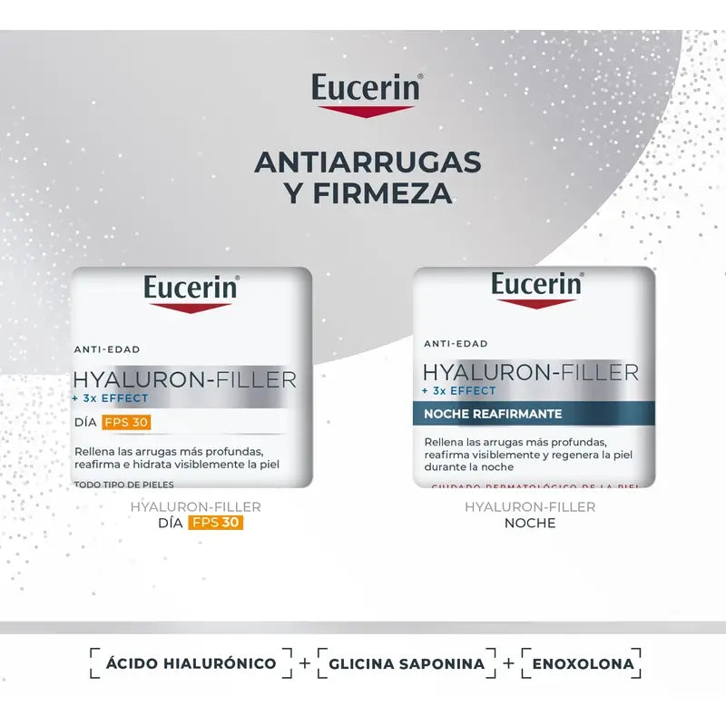 Eucerin Pack Anti-Age Hyaluron-Filler Crème de Jour Fps 30 50Ml + Crème de Nuit 50Ml