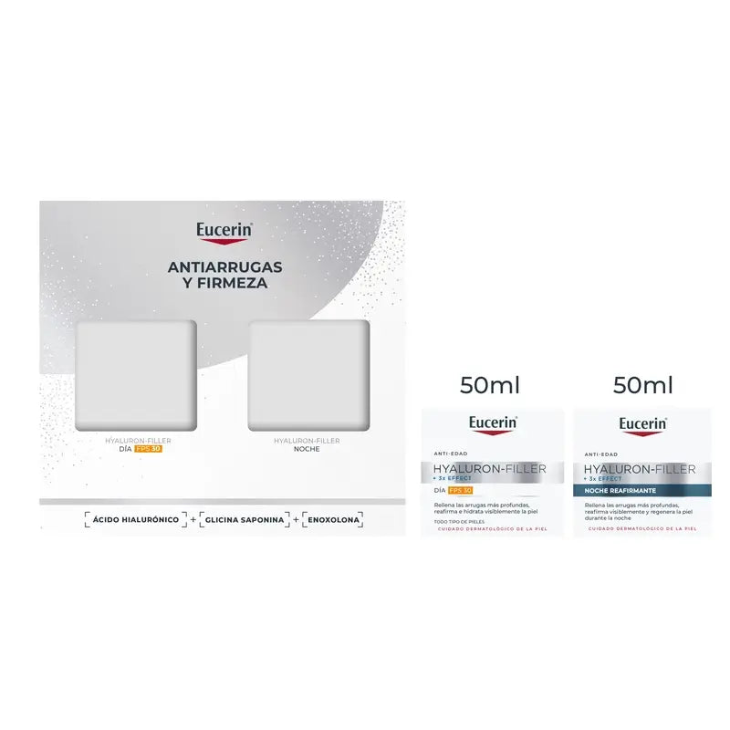 Eucerin Pack Anti-Age Hyaluron-Filler Crème de Jour Fps 30 50Ml + Crème de Nuit 50Ml