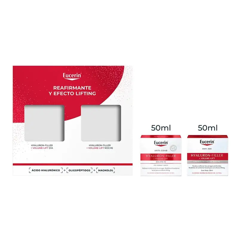 Eucerin Pack Anti-Age Hyaluron-Filler + Volume-Lift Crème de Jour Fps 15 50Ml + Crème de Nuit 50Ml