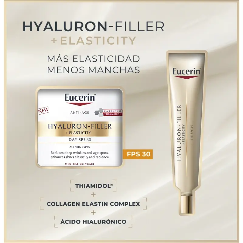 Eucerin Pack Hyaluron Filler Elasticity Day Cream Spf30 50Ml + Eye Contour 15Ml