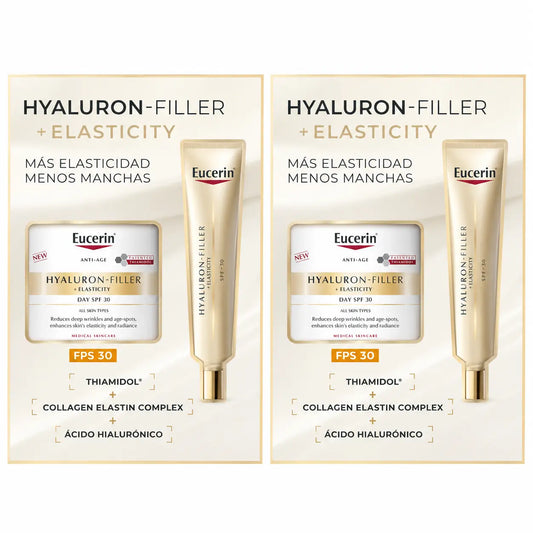 Eucerin Pack Hyaluron Filler Elasticity Day Cream Spf30 50Ml + Eye Contour 15Ml , pack 2