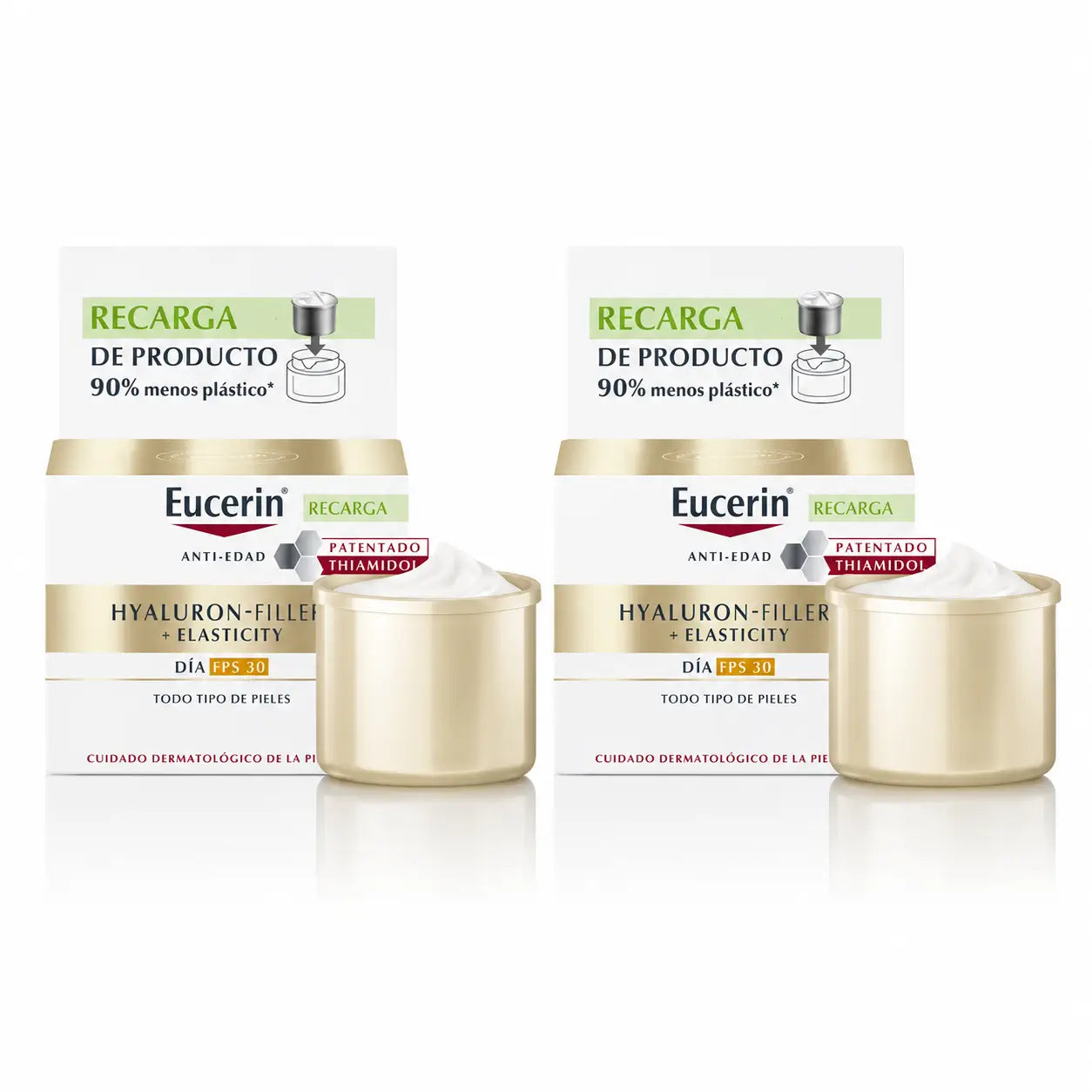 Eucerin Refill Day Cream Spf30 Hyaluron Filler Elasticity , 50 Ml , pack 2