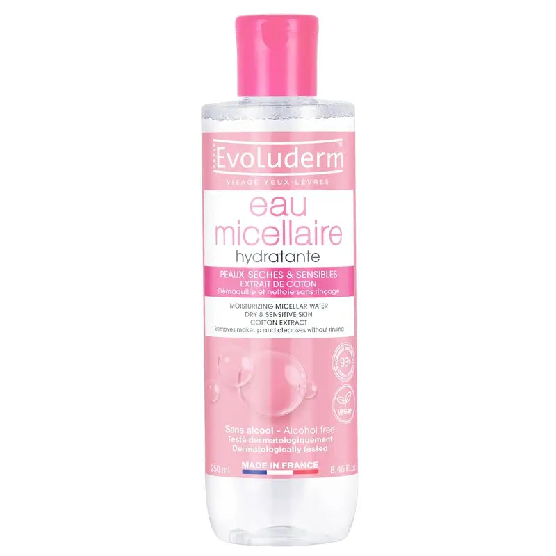 Evoluderm Eau micellaire pour peau sèche/sensible, 250 ml