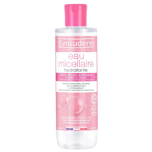 Evoluderm Eau micellaire pour peau sèche/sensible, 250 ml