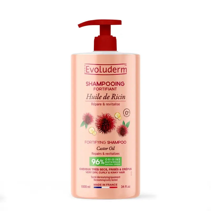 Evoluderm Shampooing à l'huile de ricin, 1000 ml