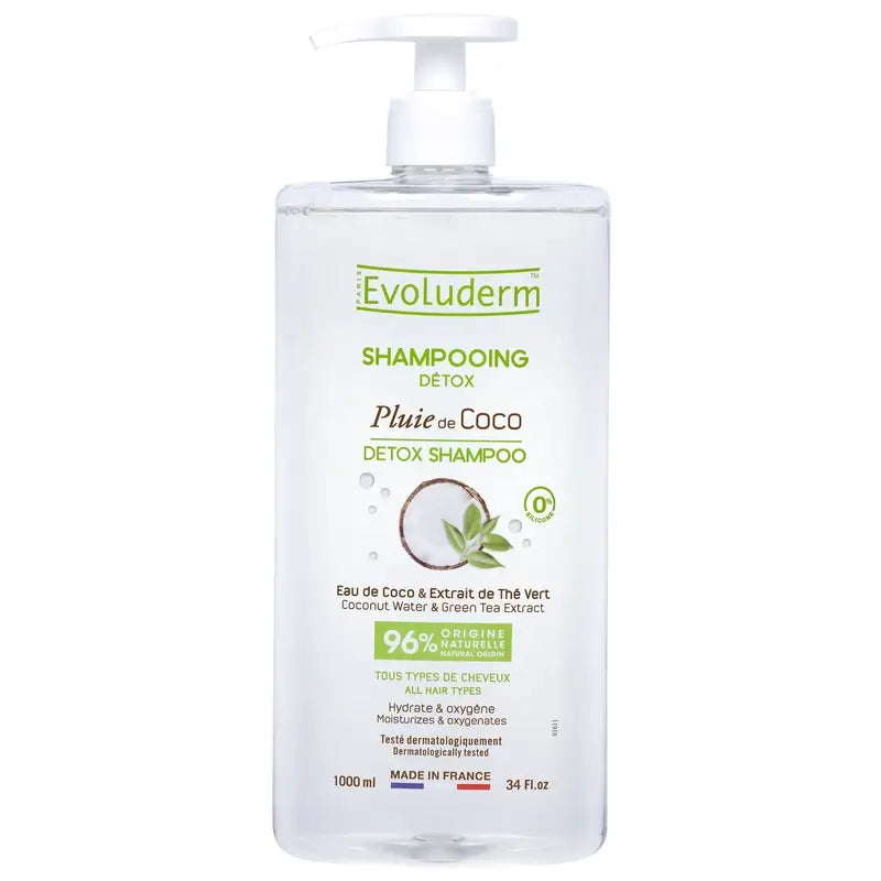 Evoluderm Shampooing Détox à la noix de coco, 1000 ml