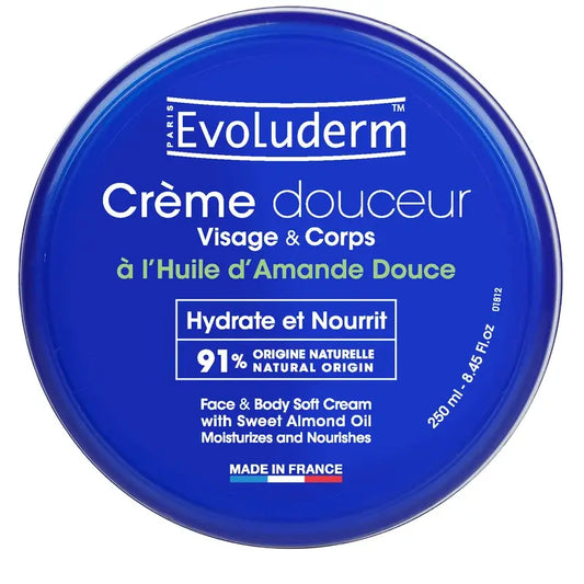 Evoluderm Crème visage et corps à l'amande douce, 250 ml