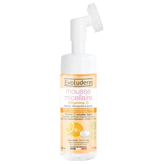 Evoluderm Vitamin C Micellar Cleansing Foam With Brush, 150 ml