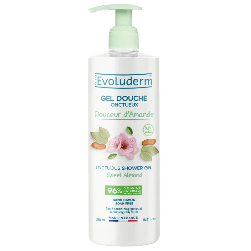 Evoluderm Gel douche à l'amande douce, 500 ml