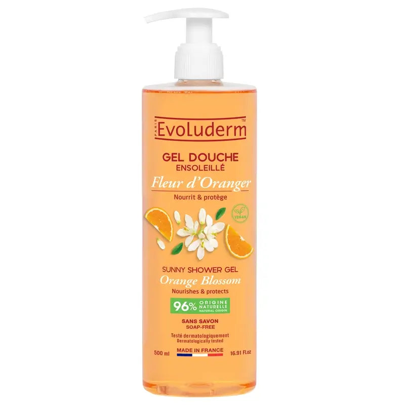 Evoluderm Gel douche à la fleur d'oranger, 500 ml
