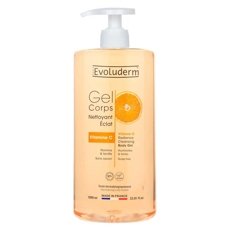 Evoluderm Gel douche à la vitamine C, 1000 ml