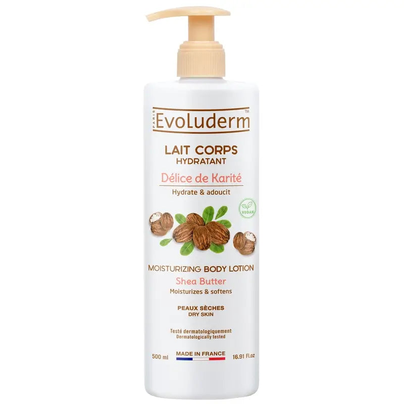 Evoluderm Lotion corporelle au beurre de karité, 500 ml