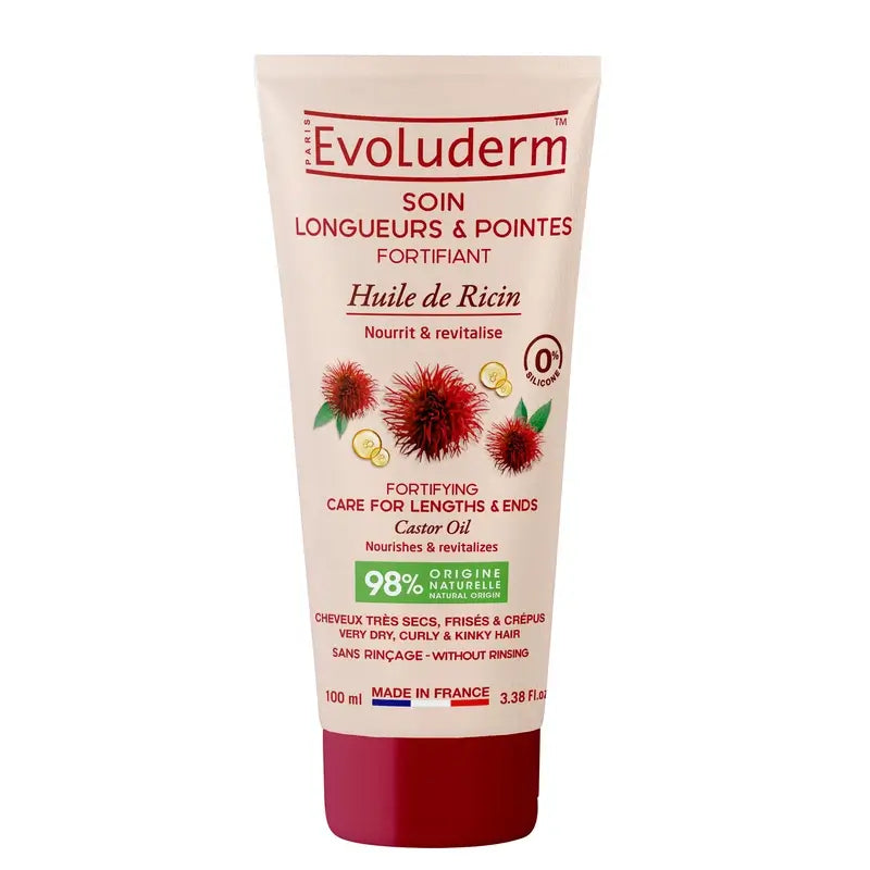 Evoluderm Long Lengths Hair Care To The Tips, huile de ricin, 100 ml