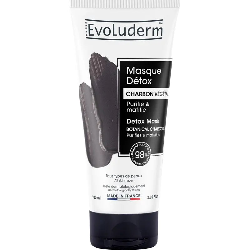 Evoluderm Masque facial Detox au charbon de bois, 100