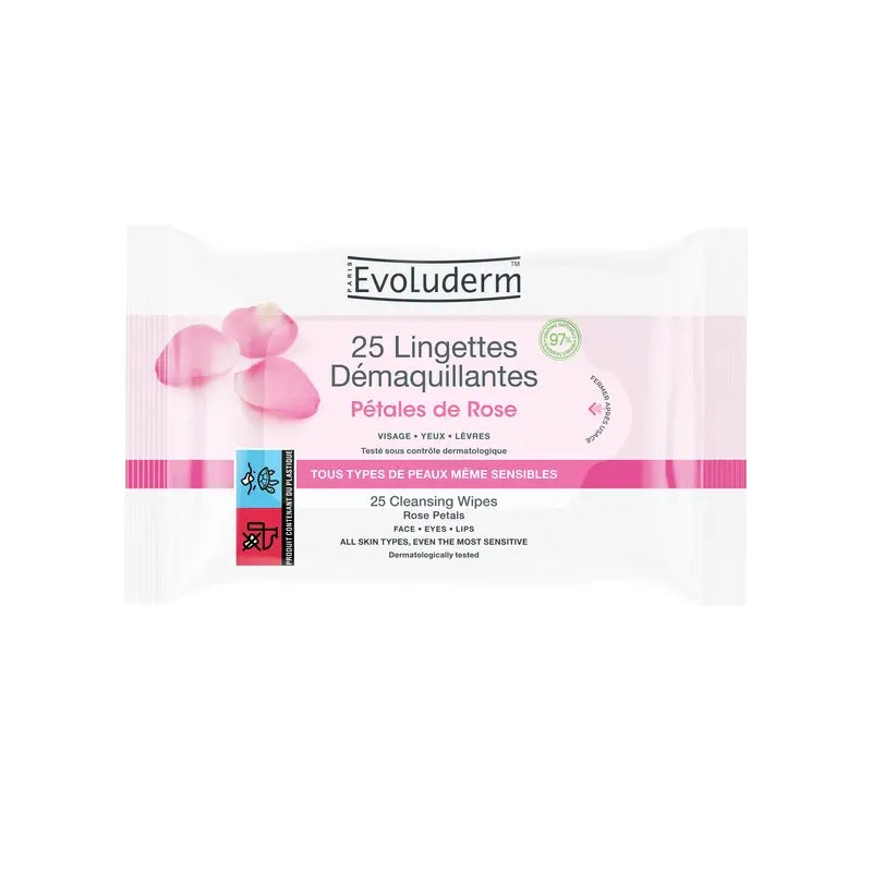 Evoluderm Lingettes nettoyantes pour tous types de peau - Douceur Amande, 25 pcs