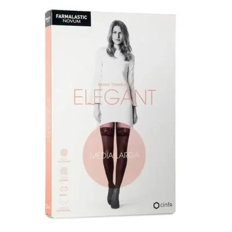Farmalastic Novum Elegant Long Light Compression Lightweight Compression Caviar Colour, Size 1