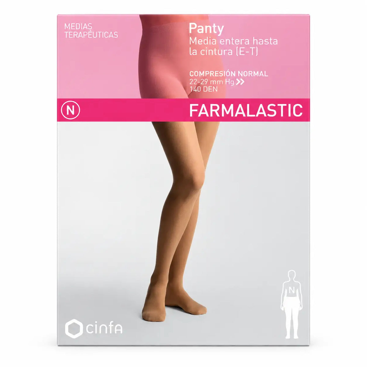 Collant de compression Farmalastic Normal Compression Camel, Taille XL
