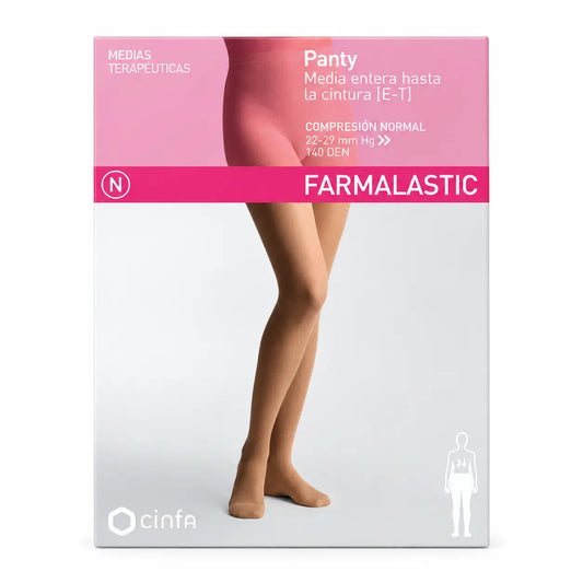 Collant de compression Farmalastic Normal Compression Beige, Taille M