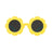 Farmamoda Lunettes de soleil polarisées pour enfants, fleurs jaunes et bleues, 25 gr