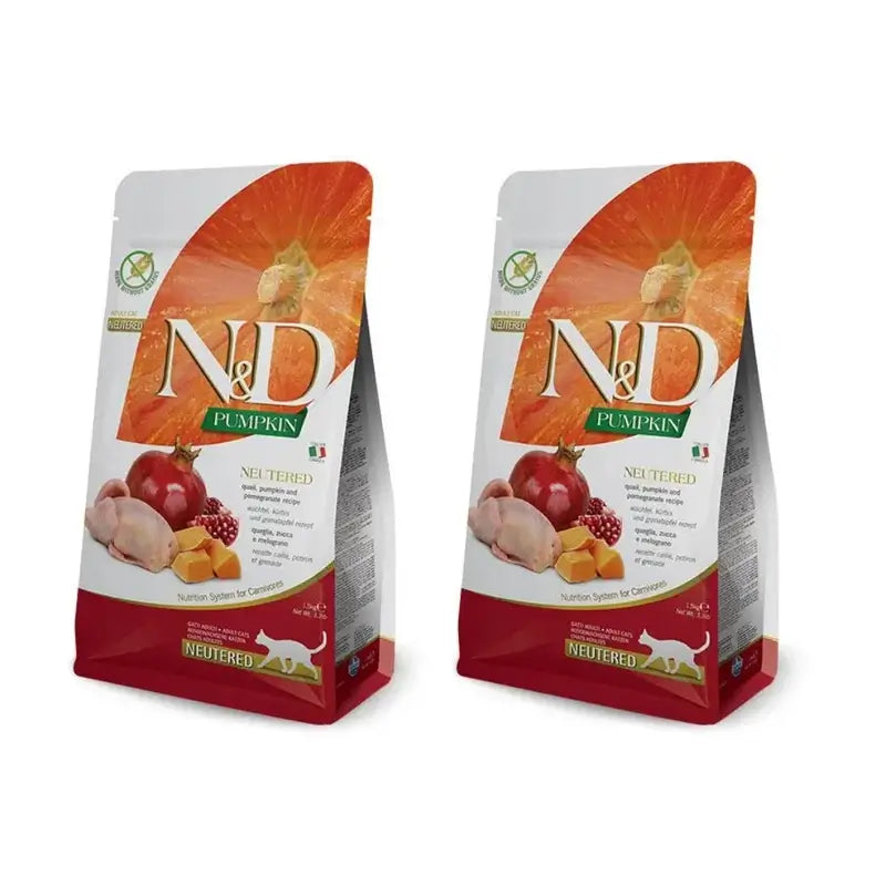 Farmina N&D Cat Pumpkin Neutered Neutered Quail 5Kg, Cat Food, Pack Of 2