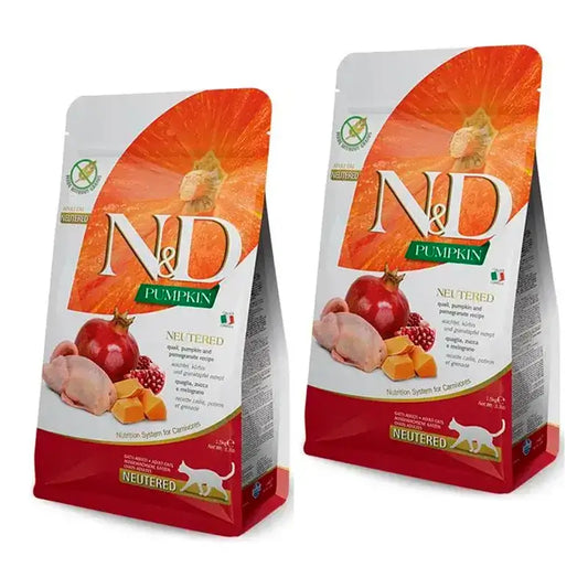 Farmina N&D Cat Pumpkin Neutered Neutered Quail cat food, Pack 2 x 1,5Kg