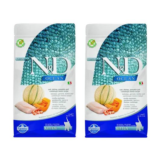 Farmina N&D Cat Kitten Ocean Codfish Pumpkin 1,5Kg, Kitten Food, Pack Of 2