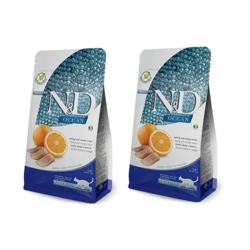 Farmina N&D Cat Ocean Herring 5Kg, Cat Food, Pack Of 2