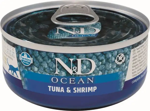 Farmina N&D Cat Ocean Ocean Tuna Shrimp Box 24X70Gr, wet cat food