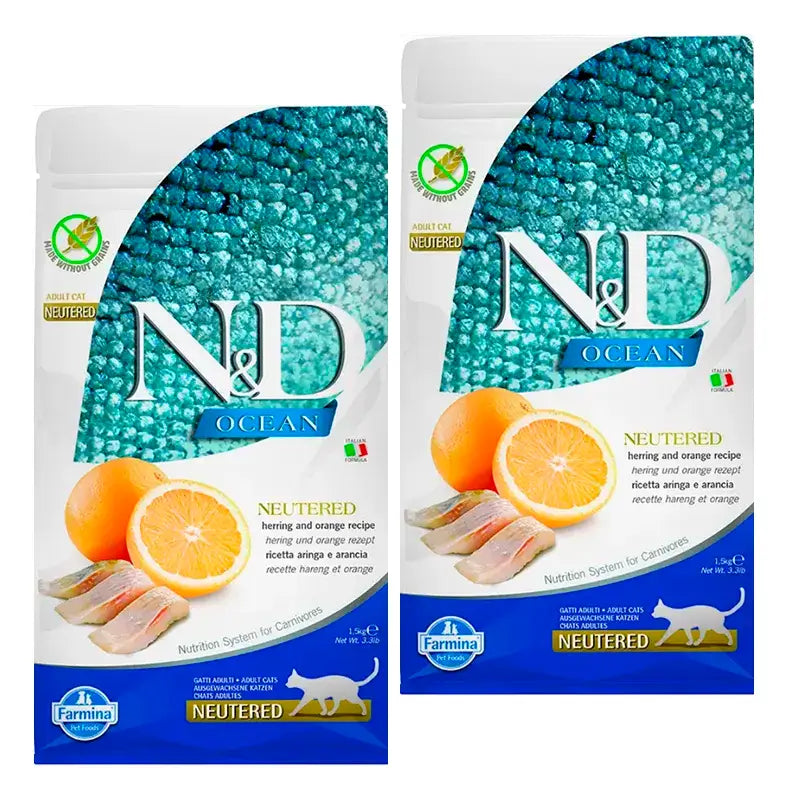 Farmina N&D Cat Ocean Neutered Cat food, Pack 2 x 1,5Kg