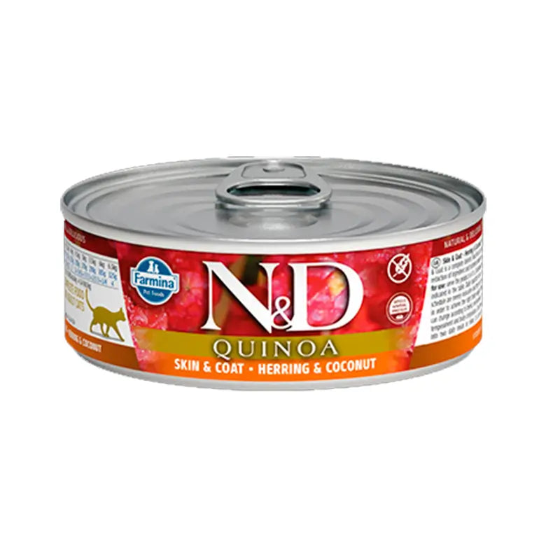 Farmina N&D Cat Quinoa Skin Coat Herring Herring 24X80Gr Box, wet cat food
