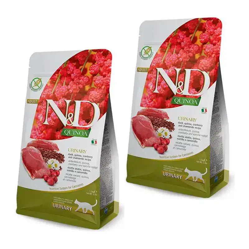 Farmina N&D Cat Quinoa Urinary Quinoa Urinary Duck cat food, Pack 2 x 1,5Kg